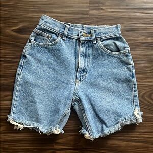 Denim Frayed Hem Women Shorts